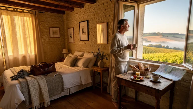 Séjour étape dans une maison de Sancerre, intérieur chaleureux et vue sur les vignobles