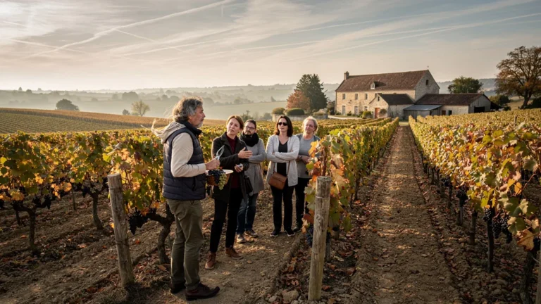 Visite guidée du vignoble de Menetou-Salon en septembre, entre frustration et déclic, dans un paysage viticole authentique