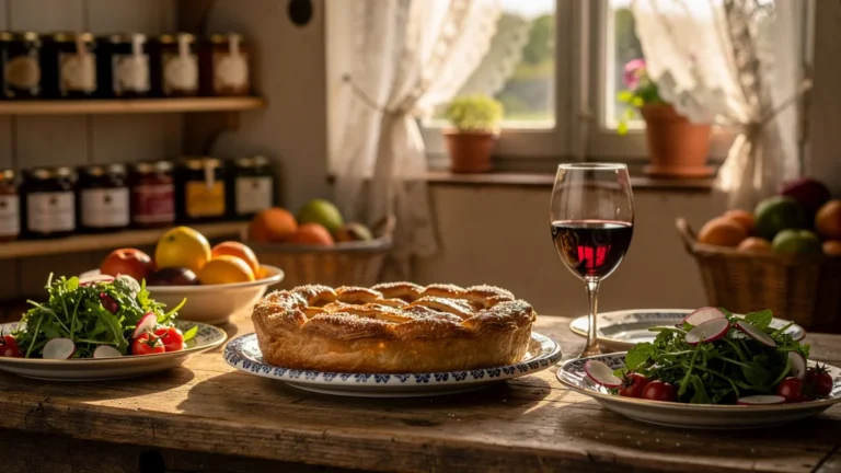Un dimanche à Pouilly-sur-Loire avec une tourte aux pommes renversant l'ordre des assiettes du soir