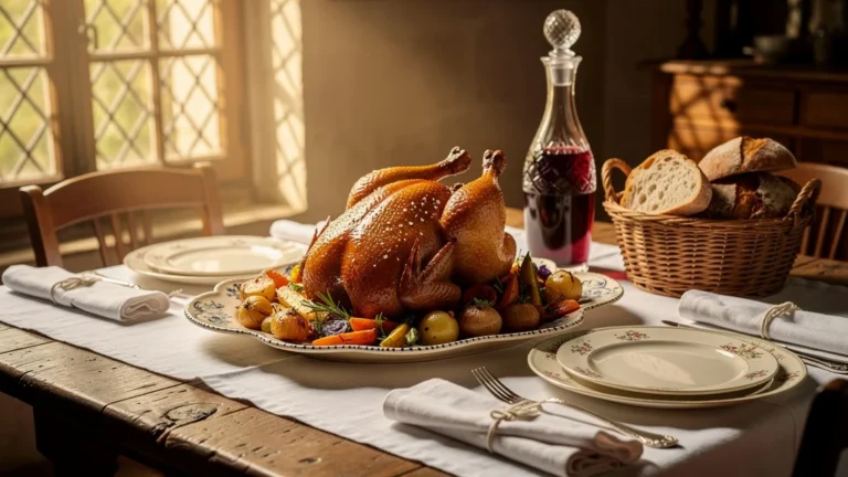 Plat de La Géline de Touraine rôti pour un repas du dimanche gastronomique et authentique